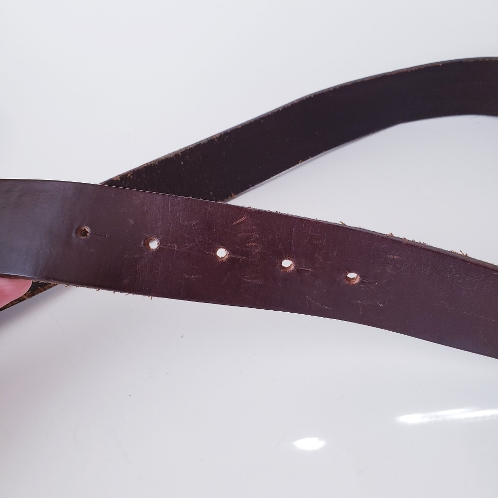 Vintage Abercrombie Fitch Brown Leather Belt - Picture 6 of 12